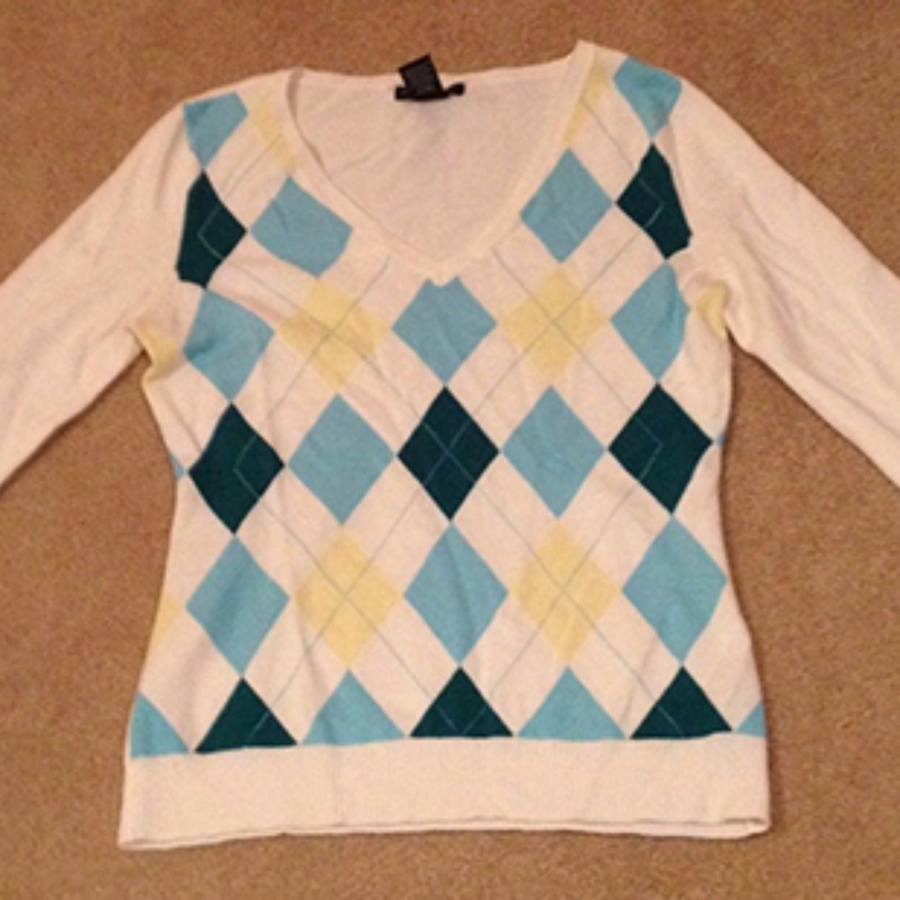 New York & Company Long Sleeve Cream Shirt